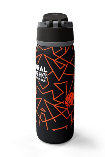 Coral High Siyah Basketbol Desenli Pipetli ve Direkt İçim Çelik Termos 800 ml 38528 - 6