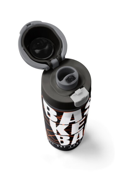 Coral High Siyah Basketbol Desenli Pipetli ve Direkt İçim Çelik Termos 800 ml 38528 - 7