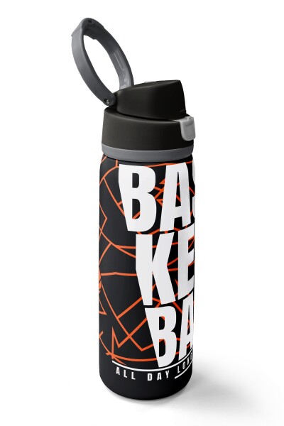 Coral High Siyah Basketbol Desenli Pipetli ve Direkt İçim Çelik Termos 800 ml 38528 - 2
