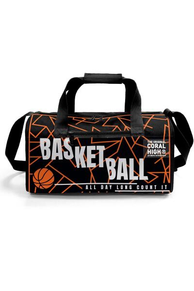 Coral High Siyah Basketbol Desenli Spor Çantası 27536 - 2