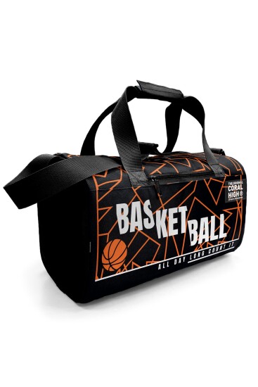 Coral High Siyah Basketbol Desenli Spor Çantası 27536 - Coral High