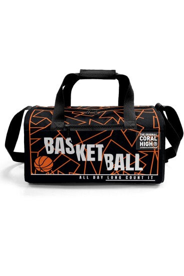 Coral High Siyah Basketbol Desenli Spor Çantası 27536 - 2
