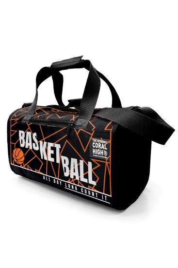 Coral High Siyah Basketbol Desenli Spor Çantası 27536 - 3