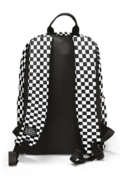 Coral High Siyah Beyaz Dama Desenli 3’lü Okul Çanta Seti SET0123677 - 4