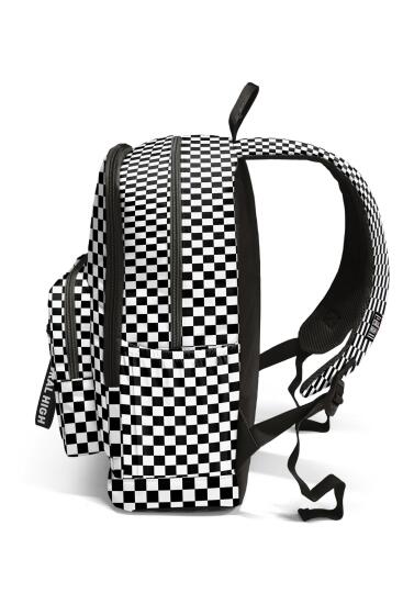 Coral High Siyah Beyaz Dama Desenli Okul Sırt Çantası 23677 - 8