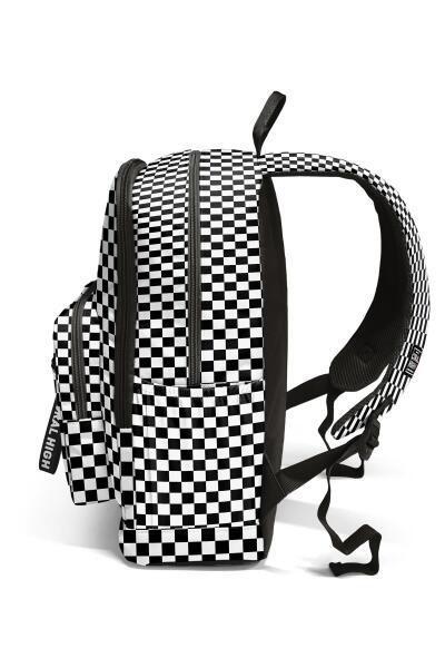 Coral High Siyah Beyaz Dama Desenli Okul Sırt Çantası 23677 - 8