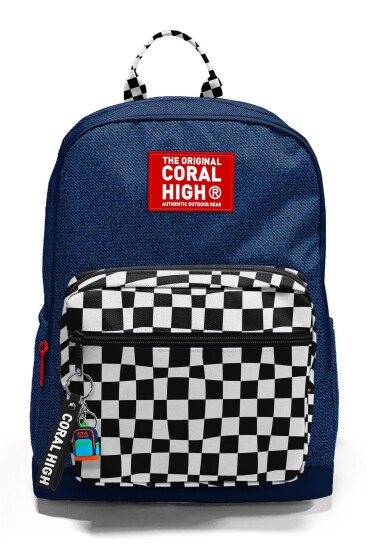 Coral High Siyah Beyaz Dama Desenli Okul Sırt Çantası 33234 - 7