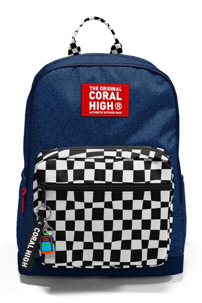 Coral High Siyah Beyaz Dama Desenli Okul Sırt Çantası 33234 - 7