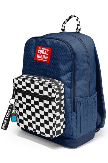 Coral High Siyah Beyaz Dama Desenli Okul Sırt Çantası 33234 - 8