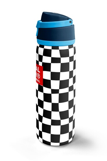 Coral High Siyah Beyaz Dama Desenli Pipetli ve Direkt İçim Çelik Termos 800 ml 38512 - 5