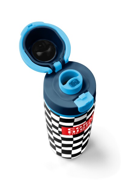 Coral High Siyah Beyaz Dama Desenli Pipetli ve Direkt İçim Çelik Termos 800 ml 38512 - 7