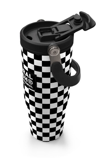 Coral High Siyah Beyaz Dama Desenli Pipetli ve Direkt İçim Çelik Termos 900 ml 38717 - 3