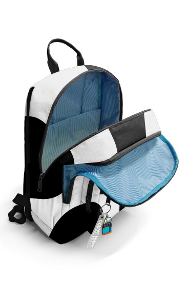 Coral High Siyah Beyaz Desenli Okul Sırt Çantası 23687 - 3