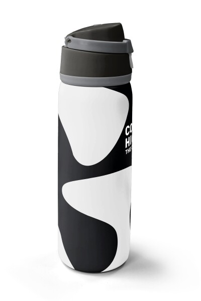 Coral High Siyah Beyaz Desenli Pipetli ve Direkt İçim Çelik Termos 800 ml 38547 - 4