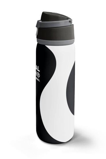 Coral High Siyah Beyaz Desenli Pipetli ve Direkt İçim Çelik Termos 800 ml 38547 - 5