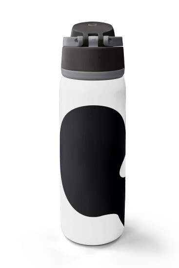 Coral High Siyah Beyaz Desenli Pipetli ve Direkt İçim Çelik Termos 800 ml 38547 - 6