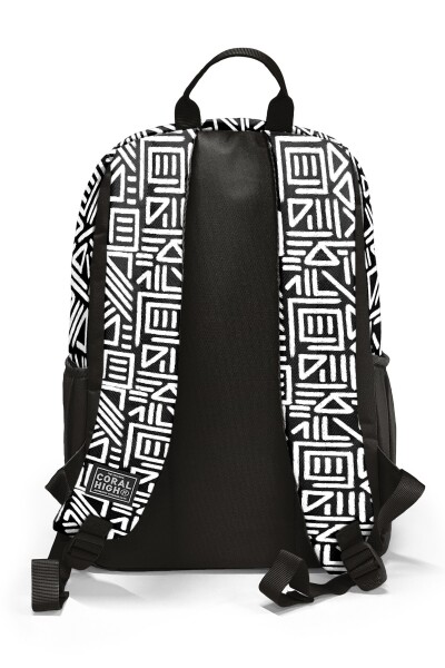 Coral High Siyah Beyaz Geomatrik Desenli 3’lü Okul Çanta Seti SET0123682 - 4