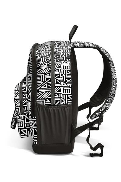 Coral High Siyah Beyaz Geomatrik Desenli Okul Sırt Çantası 23682 - 8