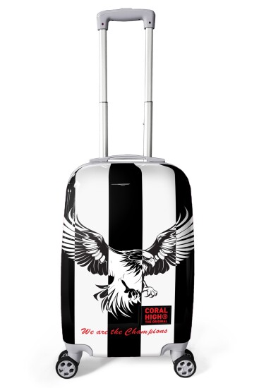 Coral High Siyah Beyaz Kartal Taraftar Desenli Kabin Boy Valiz (50cm) 16564 - Coral High