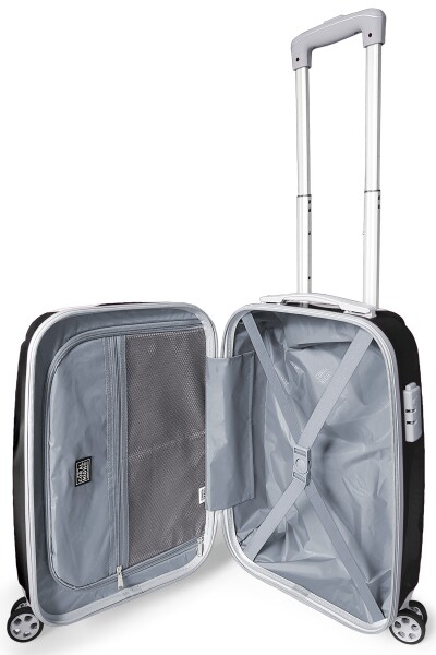 Coral High Siyah Beyaz Kartal Taraftar Desenli Kabin Boy Valiz (50cm) 16564 - 2