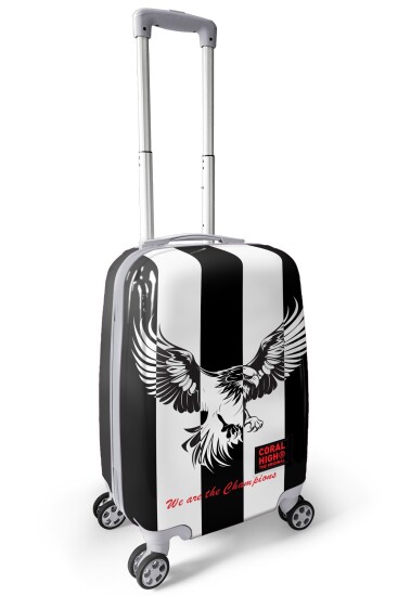 Coral High Siyah Beyaz Kartal Taraftar Desenli Kabin Boy Valiz (50cm) 16564 - 6