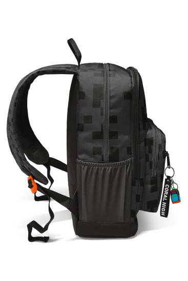 Coral High Siyah Blok Desenli Okul Sırt Çantası 23694 - 5