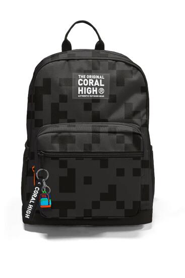 Coral High Siyah Blok Desenli Okul Sırt Çantası 23694 - 6