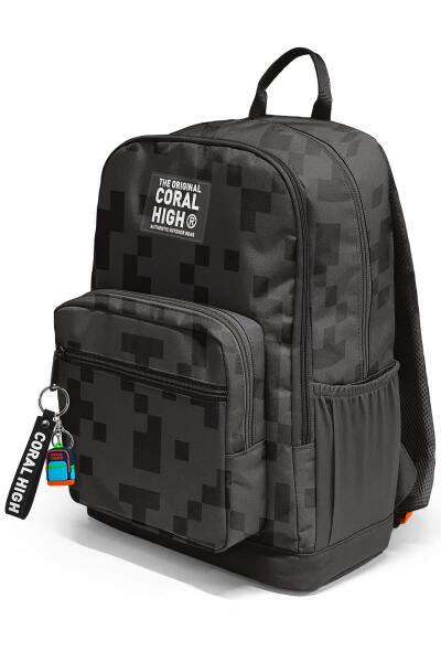 Coral High Siyah Blok Desenli Okul Sırt Çantası 23694 - 7