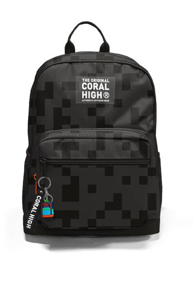 Coral High Siyah Blok Desenli Okul Sırt Çantası 23694 - 6