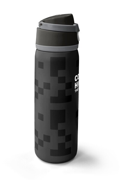 Coral High Siyah Blok Desenli Pipetli ve Direkt İçim Çelik Termos 800 ml 38554 - 4