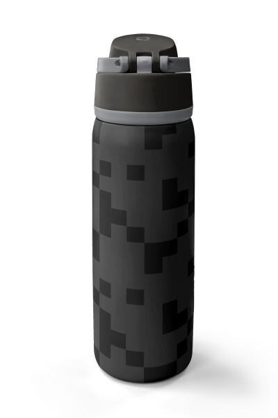 Coral High Siyah Blok Desenli Pipetli ve Direkt İçim Çelik Termos 800 ml 38554 - 6