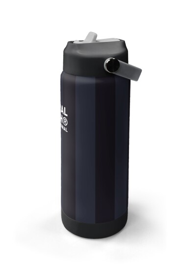 Coral High Siyah Çizgili Desenli Katlanır Ağızlıklı Çelik Termos 650 ml 38318 - 4