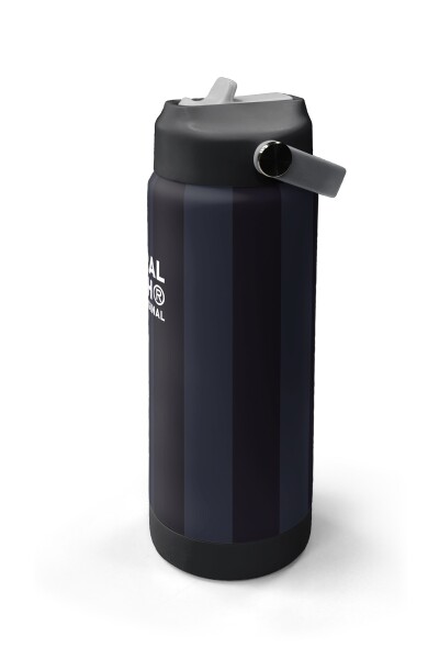 Coral High Siyah Çizgili Desenli Katlanır Ağızlıklı Çelik Termos 650 ml 38318 - 4