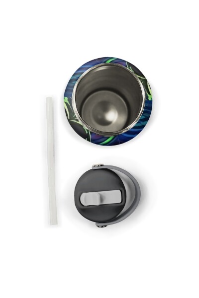 Coral High Siyah Çok Renkli Yarış Arabası Desenli Katlanır Ağızlıklı Çelik Termos 650 ml 38341 - 6