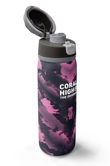 Coral High Siyah Desenli Pipetli ve Direkt İçim Çelik Termos 800 ml 38571 - 3