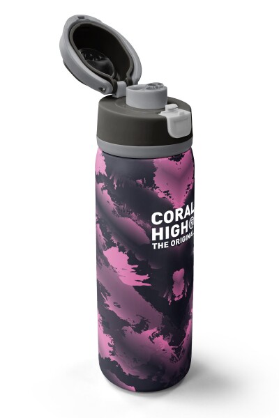 Coral High Siyah Desenli Pipetli ve Direkt İçim Çelik Termos 800 ml 38571 - 3