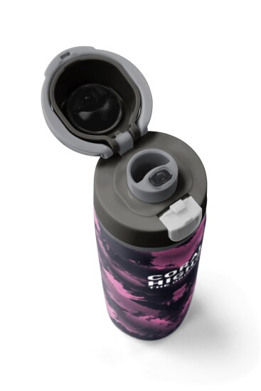 Coral High Siyah Desenli Pipetli ve Direkt İçim Çelik Termos 800 ml 38571 - 7