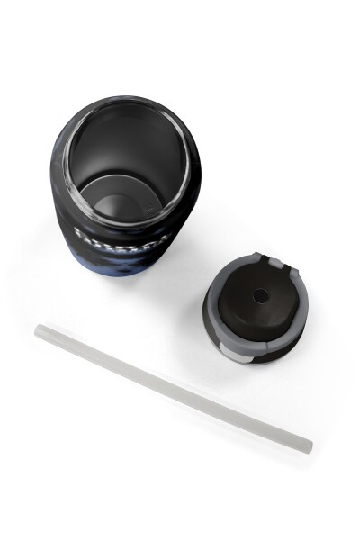 Coral High Siyah Desenli Pipetli ve Direkt İçim Çelik Termos 800 ml 38584 - 8