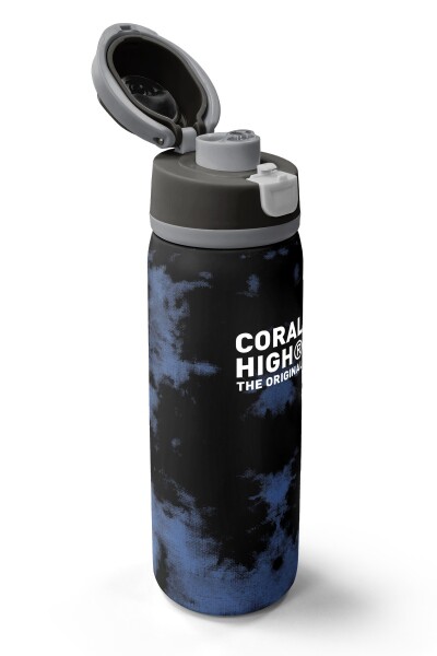 Coral High Siyah Desenli Pipetli ve Direkt İçim Çelik Termos 800 ml 38584 - 3