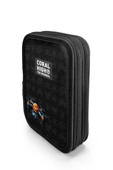 Coral High Siyah Drone Desenli Çift Katlı Kalem Çanta 11158 - 2