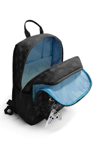 Coral High Siyah Drone Desenli Okul Sırt Çantası 23691 - 3