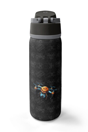 Coral High Siyah Drone Desenli Pipetli ve Direkt İçim Çelik Termos 800 ml 38551 - 6
