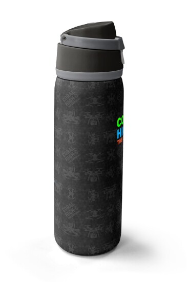 Coral High Siyah Drone Desenli Pipetli ve Direkt İçim Çelik Termos 800 ml 38551 - 4