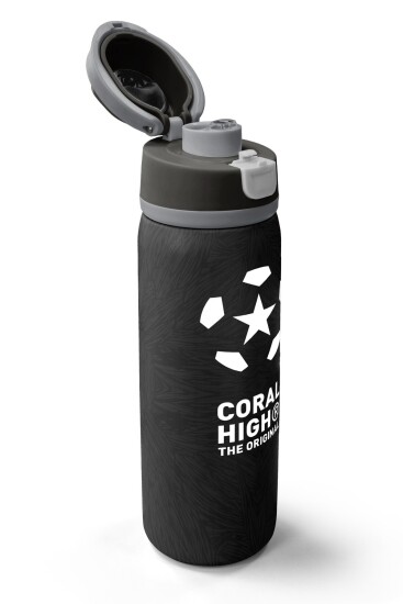 Coral High Siyah Futbol Desenli Pipetli ve Direkt İçim Çelik Termos 800 ml 38558 - 3