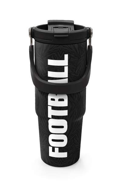 Coral High Siyah Futbol Desenli Pipetli ve Direkt İçim Çelik Termos 900 ml 38722 - 7