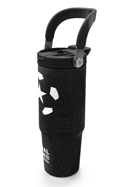 Coral High Siyah Futbol Desenli Pipetli ve Direkt İçim Çelik Termos 900 ml 38722 - 4