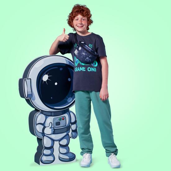 Coral High Siyah Galaxy Desenli Bel Çantası 11552 - 4