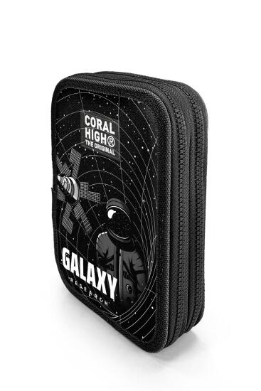 Coral High Siyah Galaxy Desenli Çift Katlı Kalem Çanta 11148 - 2