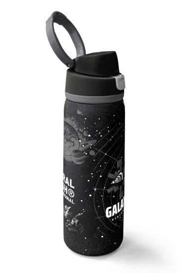 Coral High Siyah Galaxy Desenli Pipetli ve Direkt İçim Çelik Termos 800 ml 38533 - 2