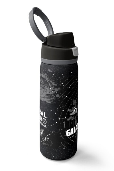 Coral High Siyah Galaxy Desenli Pipetli ve Direkt İçim Çelik Termos 800 ml 38533 - 2